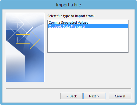 Outlookで修復されたpstファイルをインポートする方法